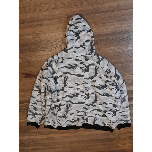 Ecko Unltd Mens Fleece Lined Camo Full Zip Size 5XL Hooded Jacket Gray Pockets - Picture 2 of 11